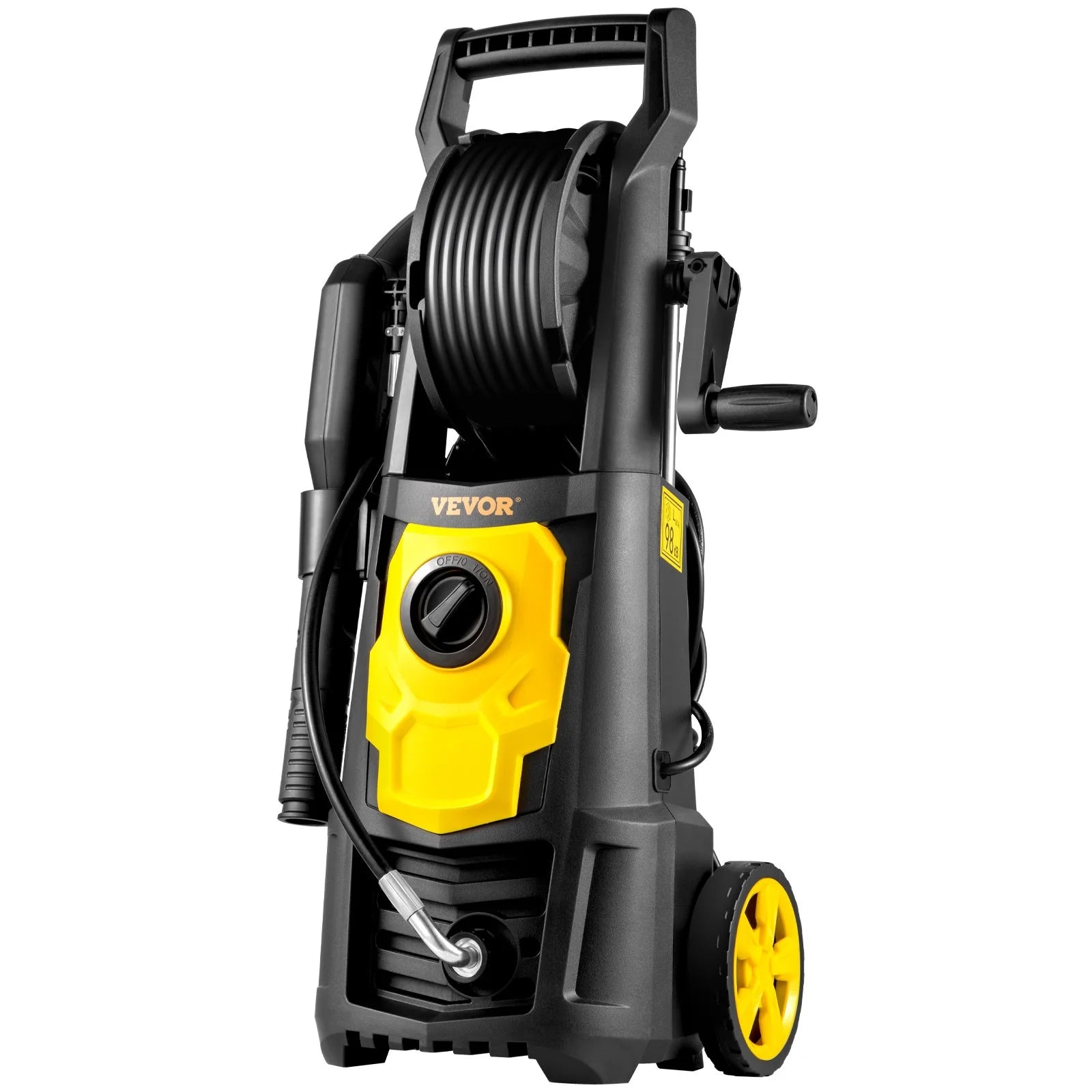 VEVOR Electric Pressure Washer, 2000 PSI, Max 1.65 GPM Power Washer W/ 30 Ft Hose & Reel, 5 Quick Connect Nozzles, Foam Cannon, Portable to Clean Patios, Cars, Fences, Driveways, ETL Listed