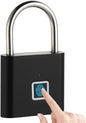 Fingerprint Padlock - Keyless Biometric Gate Locks for Outdoor Fence Storage Gym, Combination Lock USB Rechargeable Black